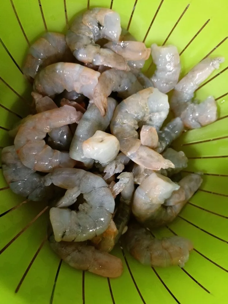 Fresh prawns peeled and cleaned image