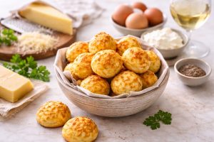 Freshly baked Gougères image