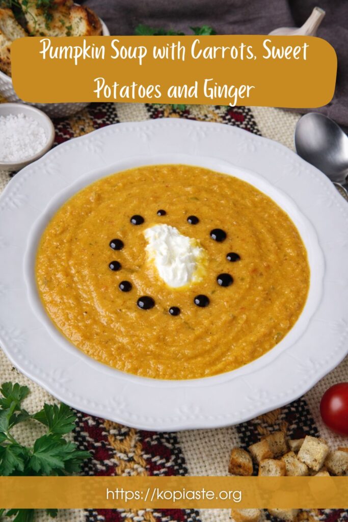 Collage Pumpkin Soup with Carrots, Sweet Potatoes and Ginger image