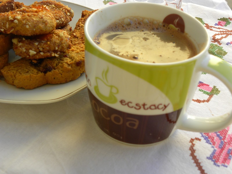 Greek coffee and mandarin  thumbprints and biscotti image