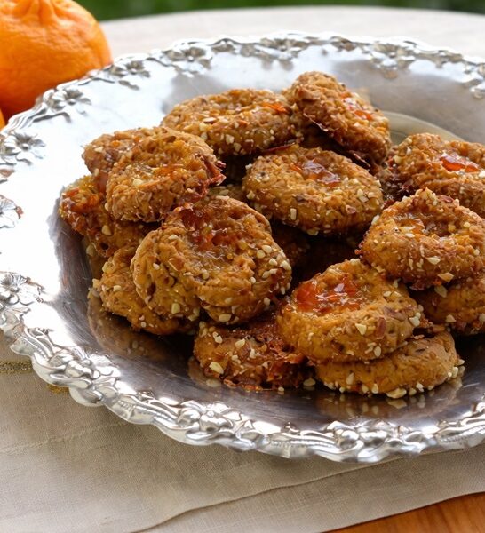 Vegan Olive Oil Mandarin Thumbprints (and Greek Mandarin Paximadakia)