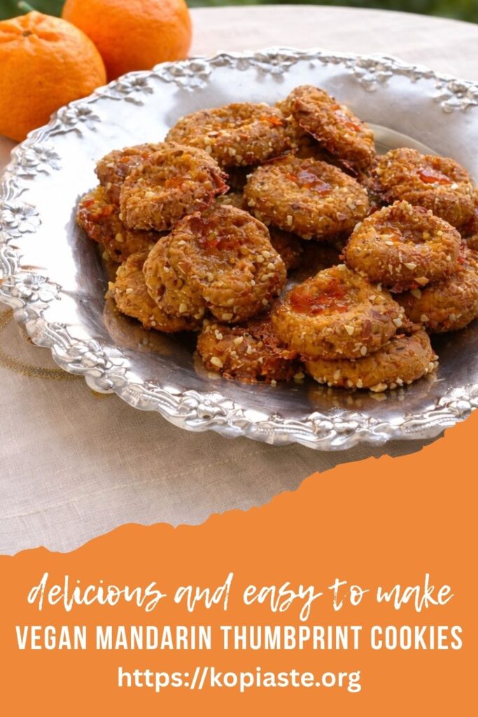 collage vegan mandarin thumbprint cookies image