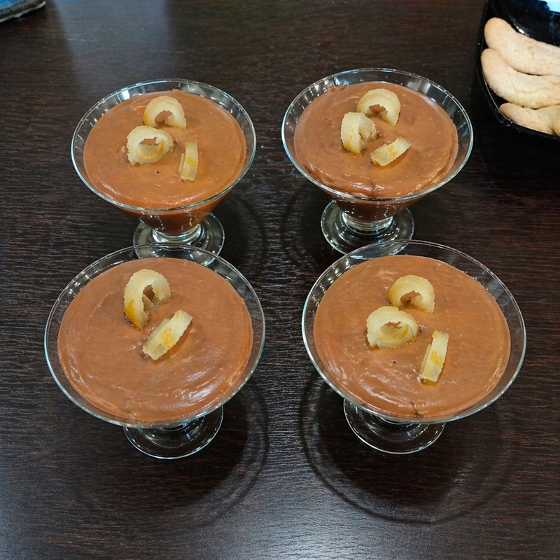 Chocolate custard with bergamot and savoyard image
