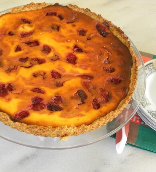 Creamy Strawberry Tart with Anthotyros and Cream Cheese