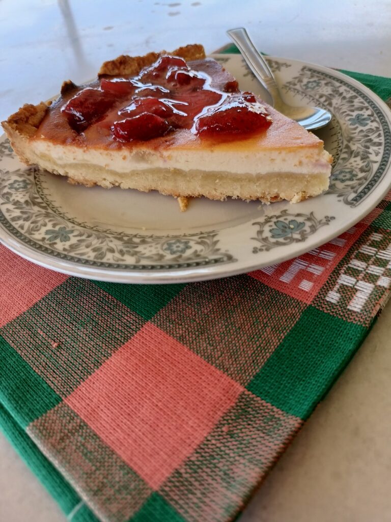 Strawberry tart with anthotyro and cream cheese image