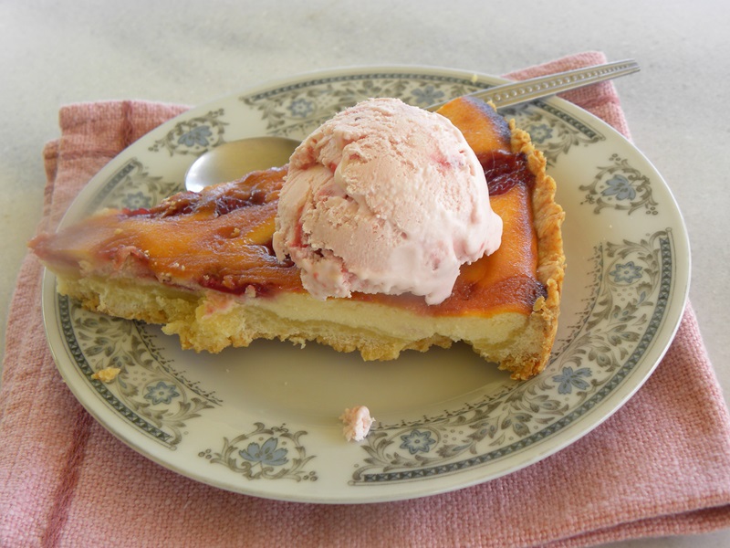 strawberry Ice cream on top of a Strawberry Tart image