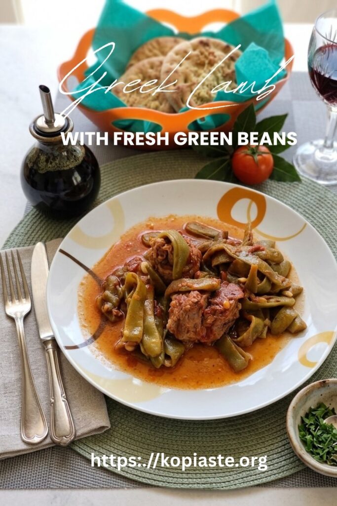 Collage Greek Lamb with green beans image