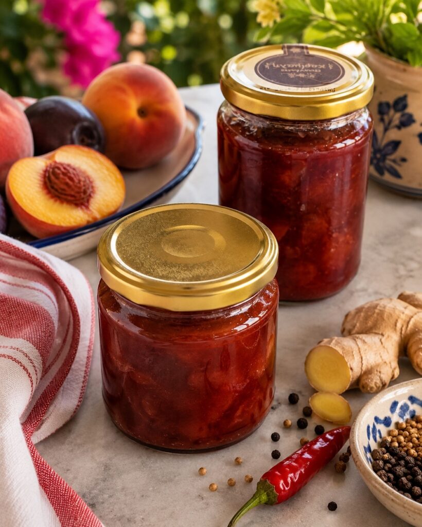 Stone fruit chutney with spicy pepper image