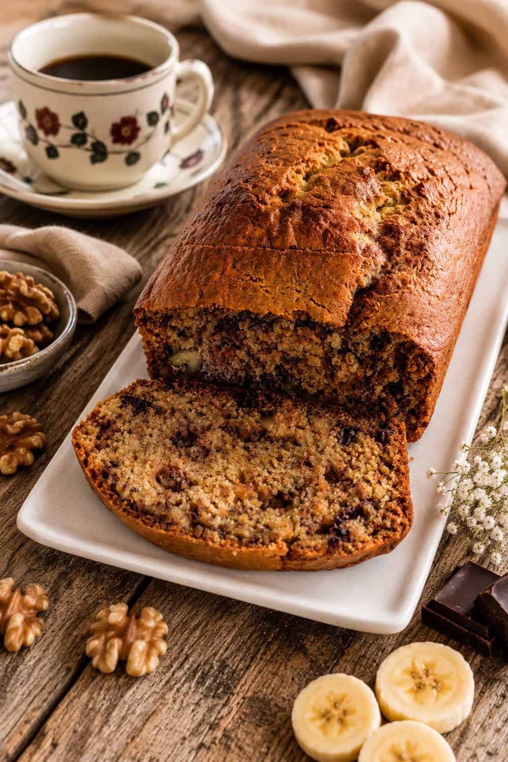Banana Bread served with coffee image