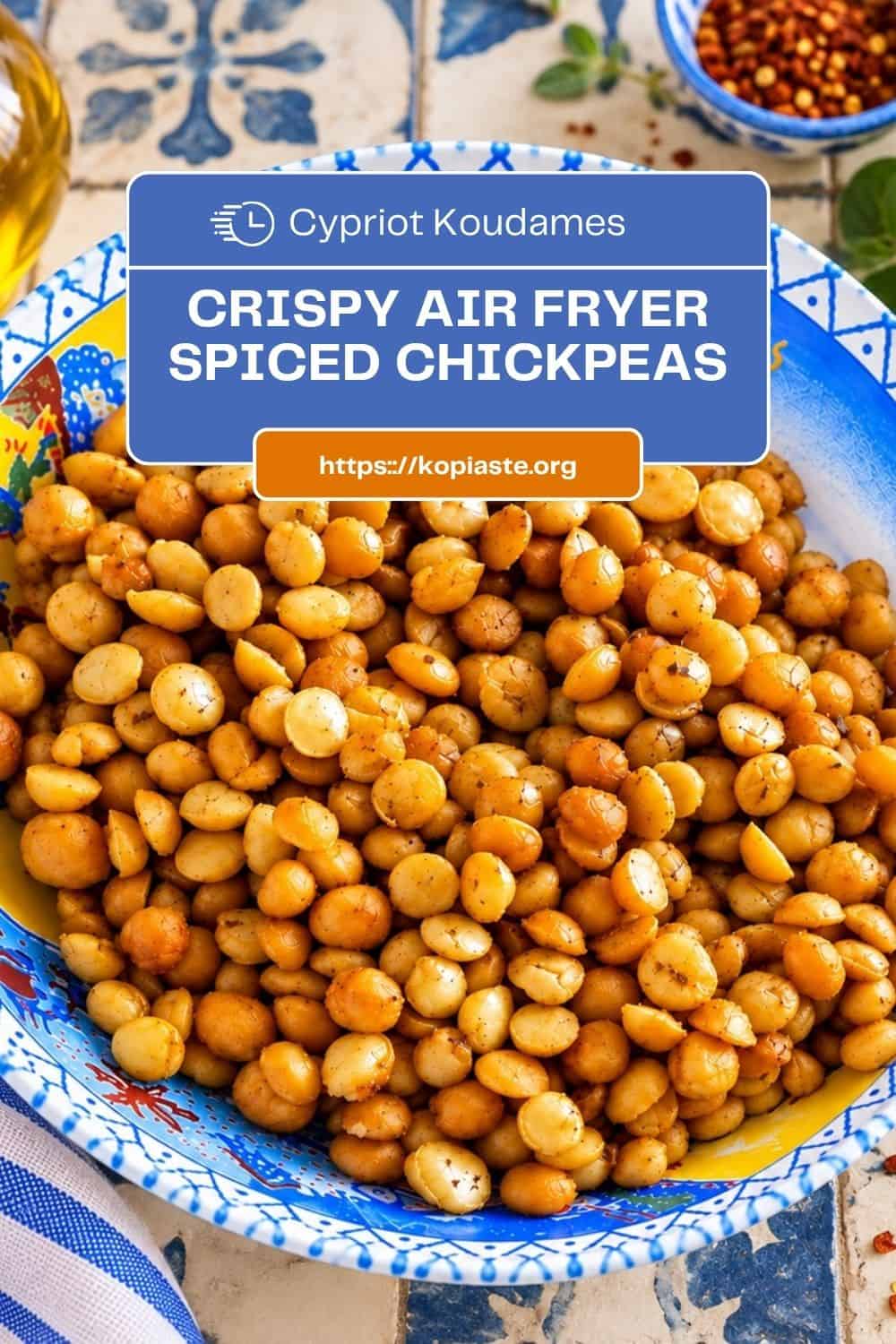 Collage Cypriot Spicy Chickpeas Koudames, in a Patterned Bowl featured image